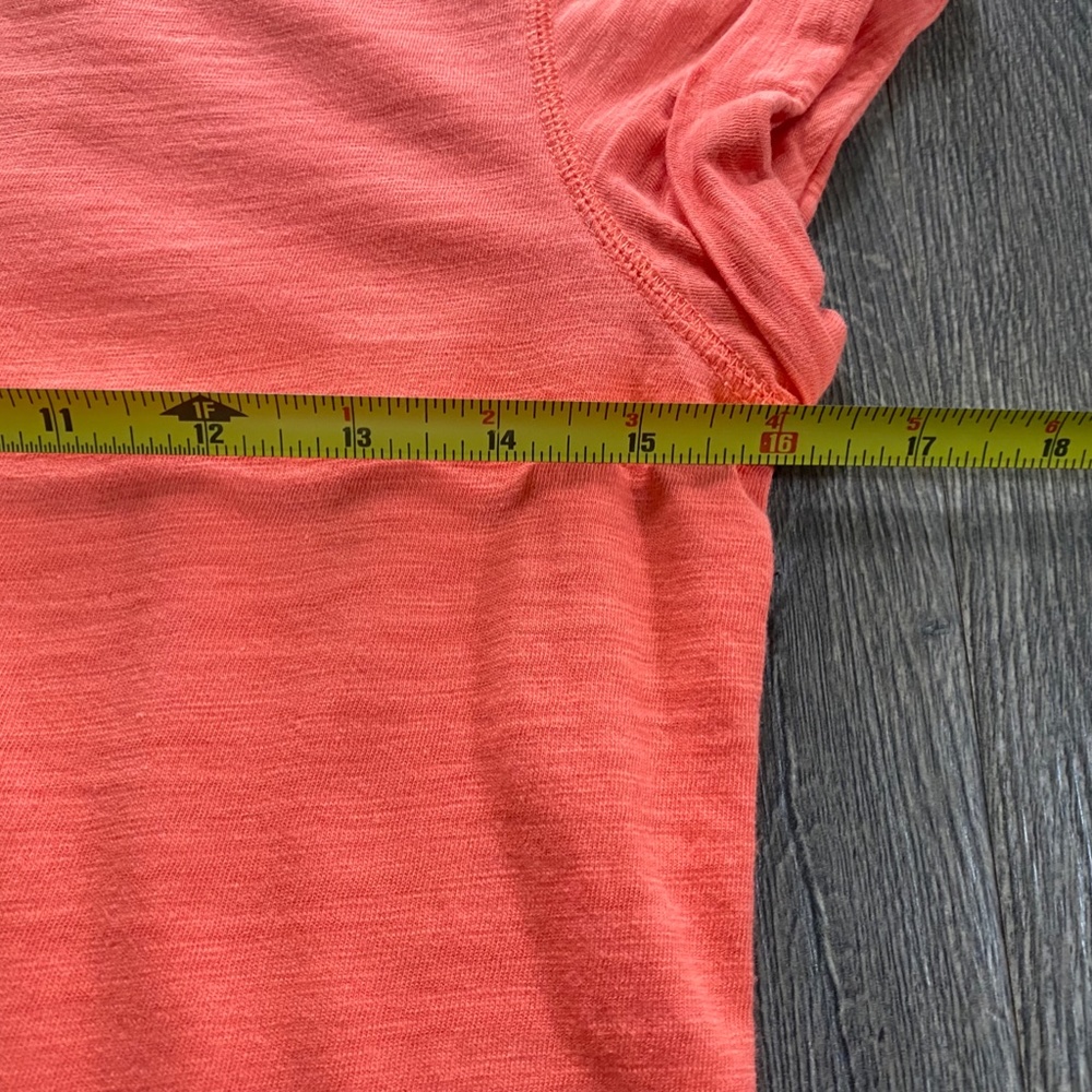 Banana Republic Coral Orange Pink Cap Sleeve Boat Neck T-Shirt Dress Cotton XS - Picture 3 of 6